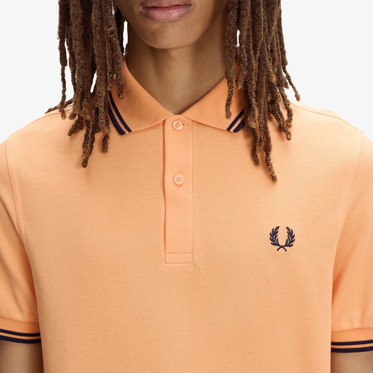 프레드페리(FRED PERRY) [M3600] 트윈 팁 프레드페리 셔츠 - 피치/프렌치네이비 AFPM2613600-82B