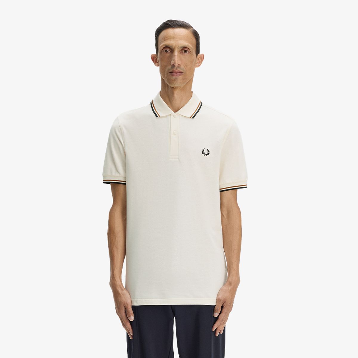 프레드페리(FRED PERRY) [M3600] 트윈 팁 프레드페리 셔츠 - 에크루/다크카라멜/블랙 AFPM2613600-79B