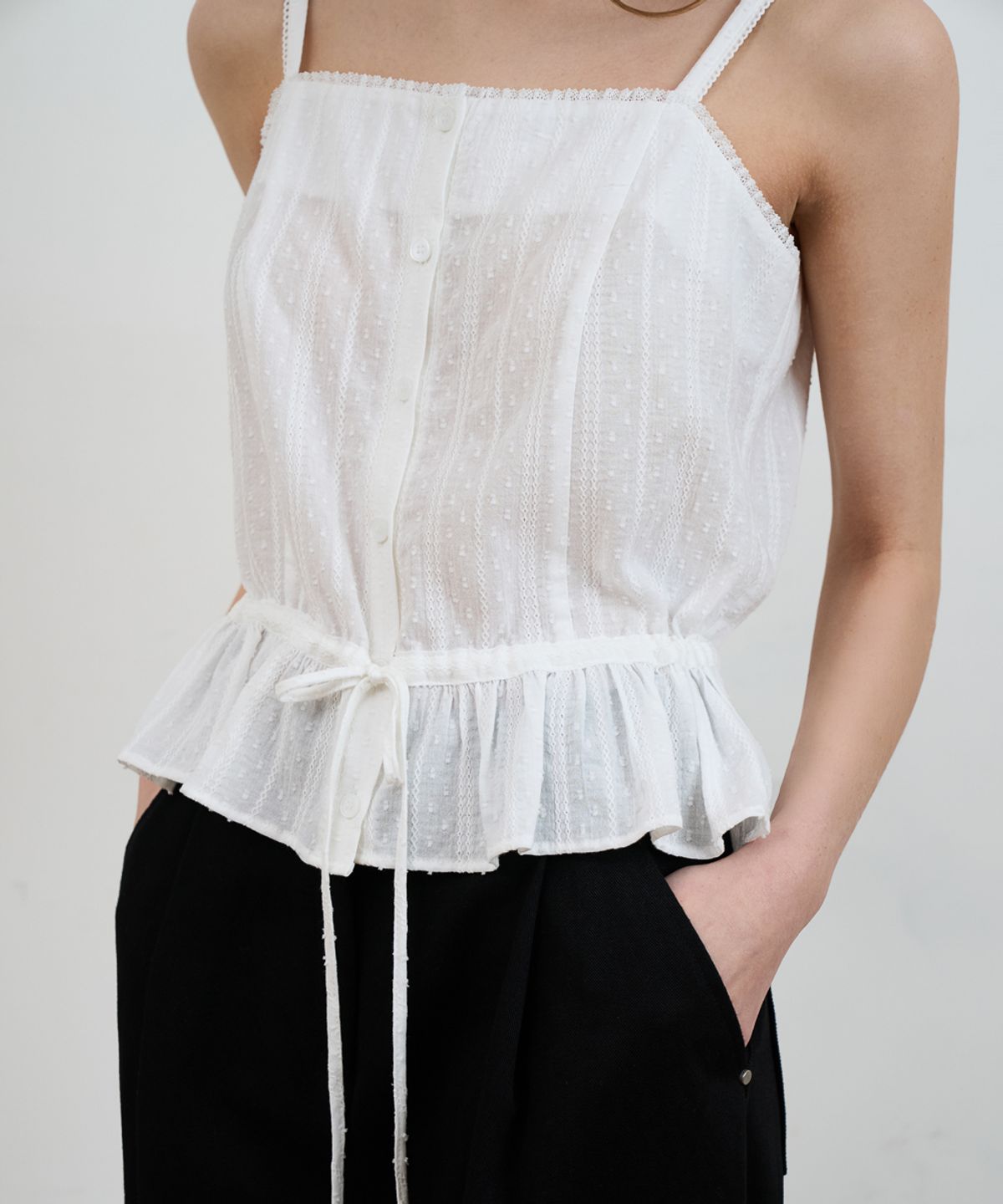 드헤베(DEHEVE) Lace String Sleeveless [Ivory]