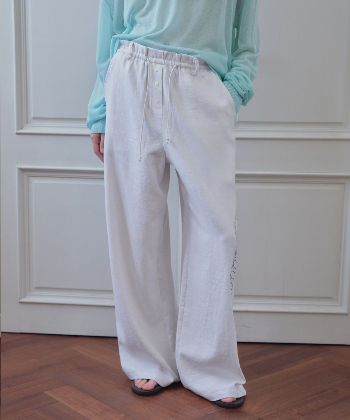 씨타(CITTA) Signature Logo Linen Wide Pants_CTB574(4color)