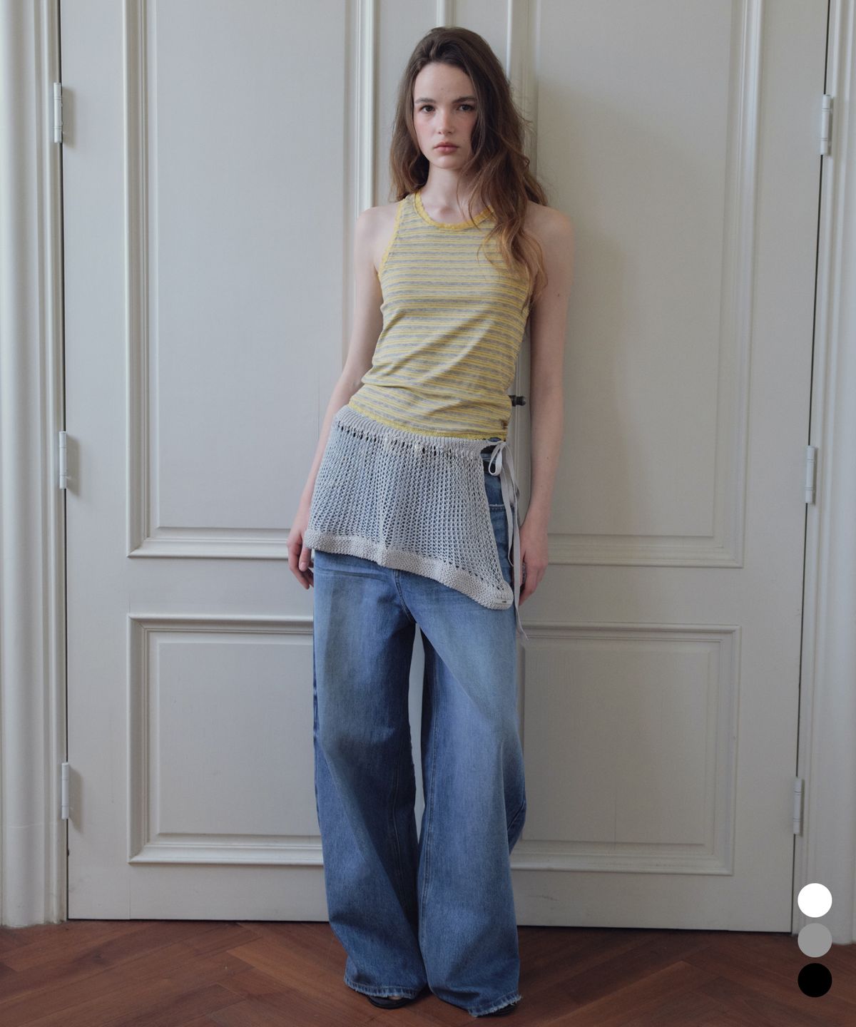 씨타(CITTA) Layered Sheer Knit Skirt_CTA946(3color)