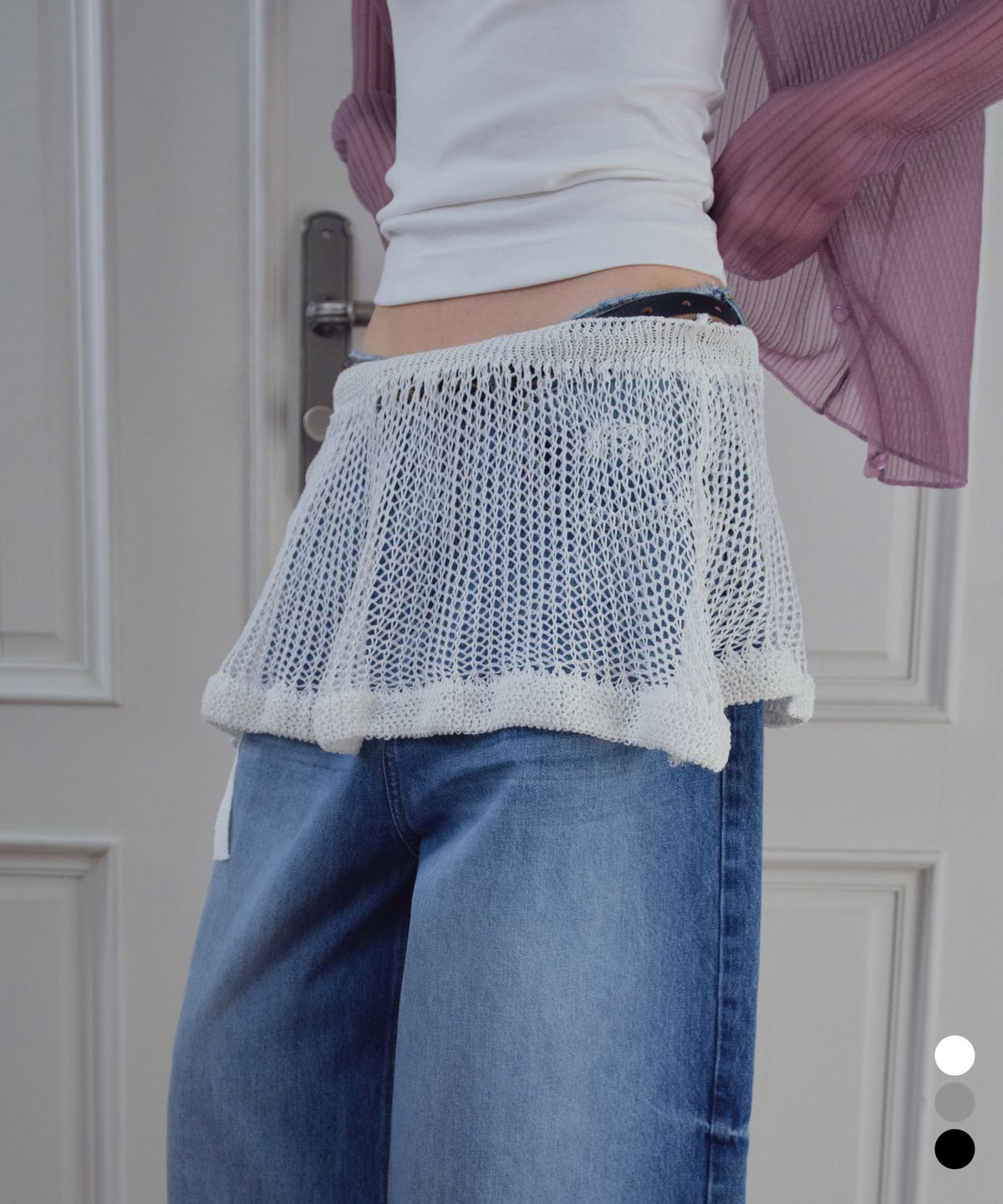 씨타(CITTA) Layered Sheer Knit Skirt_CTA946(3color)