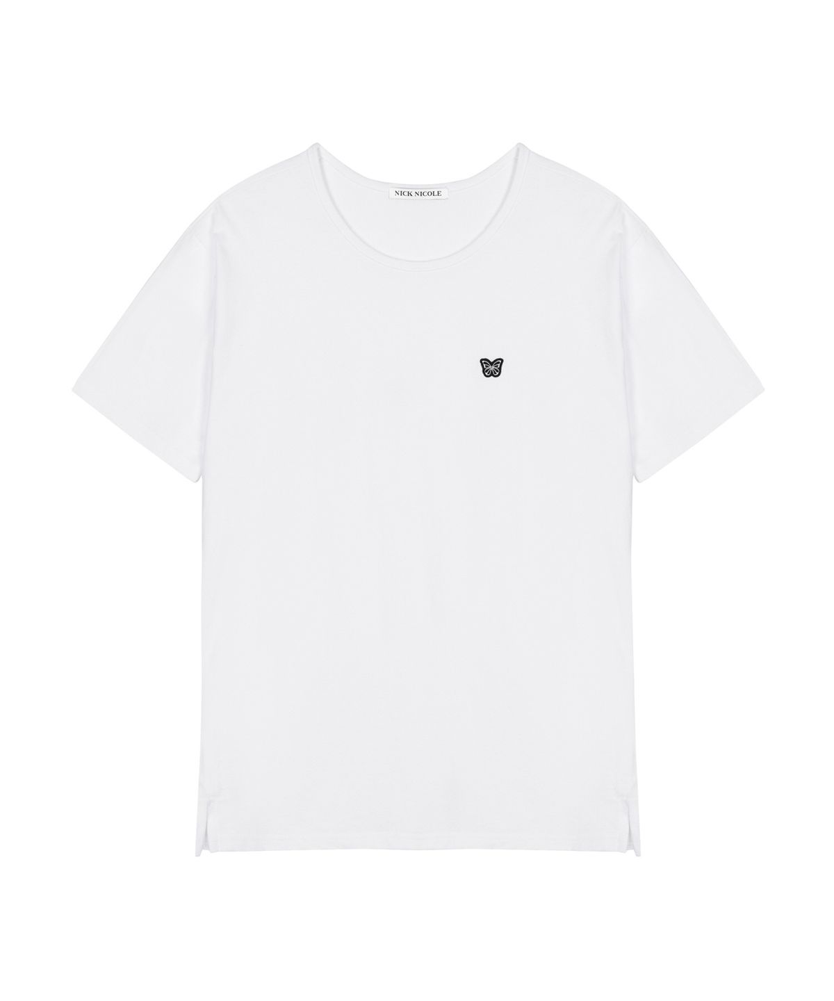 닉앤니콜(NICK&NICOLE) FLUID BUTTERFLY SLIT T-SHIRT_WHITE
