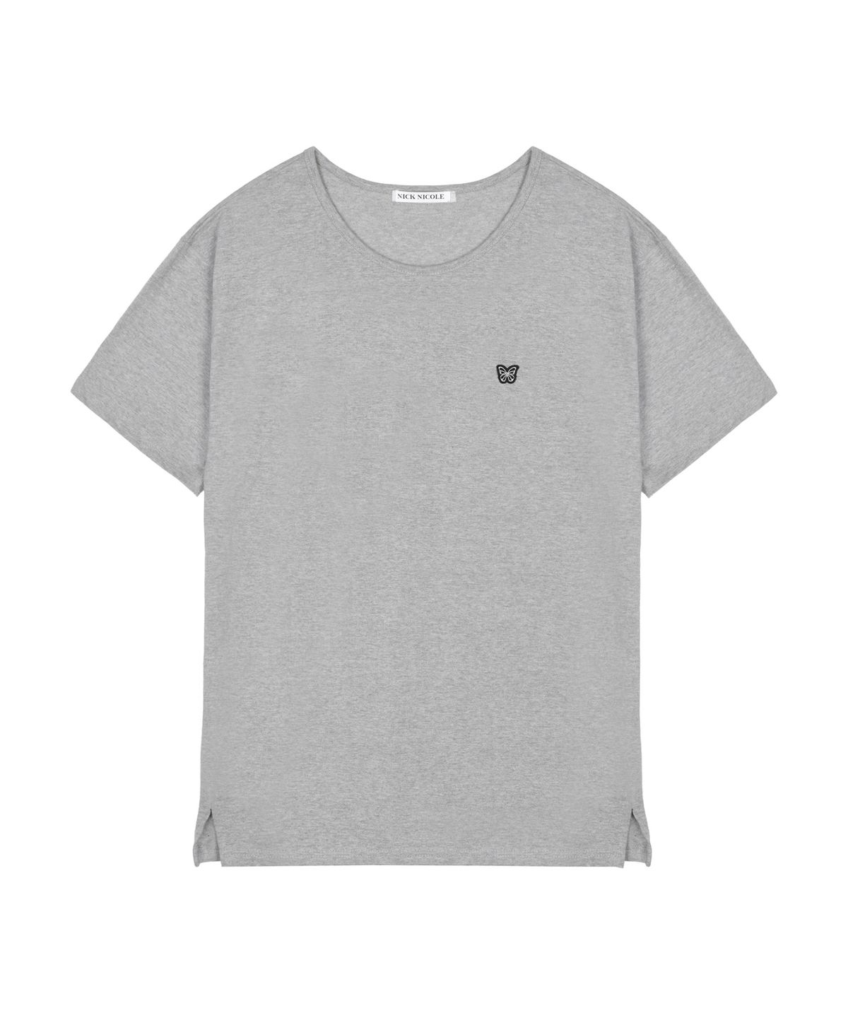 닉앤니콜(NICK&NICOLE) FLUID BUTTERFLY SLIT T-SHIRT_GRAY