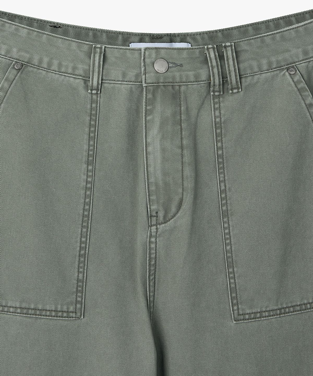 웨스트 그랜드 블러바드(WEST GRAND BOULEVARD) 컷 오프 빈티지 루즈 스트레이트 퍼티그 팬츠 WASHED KHAKI