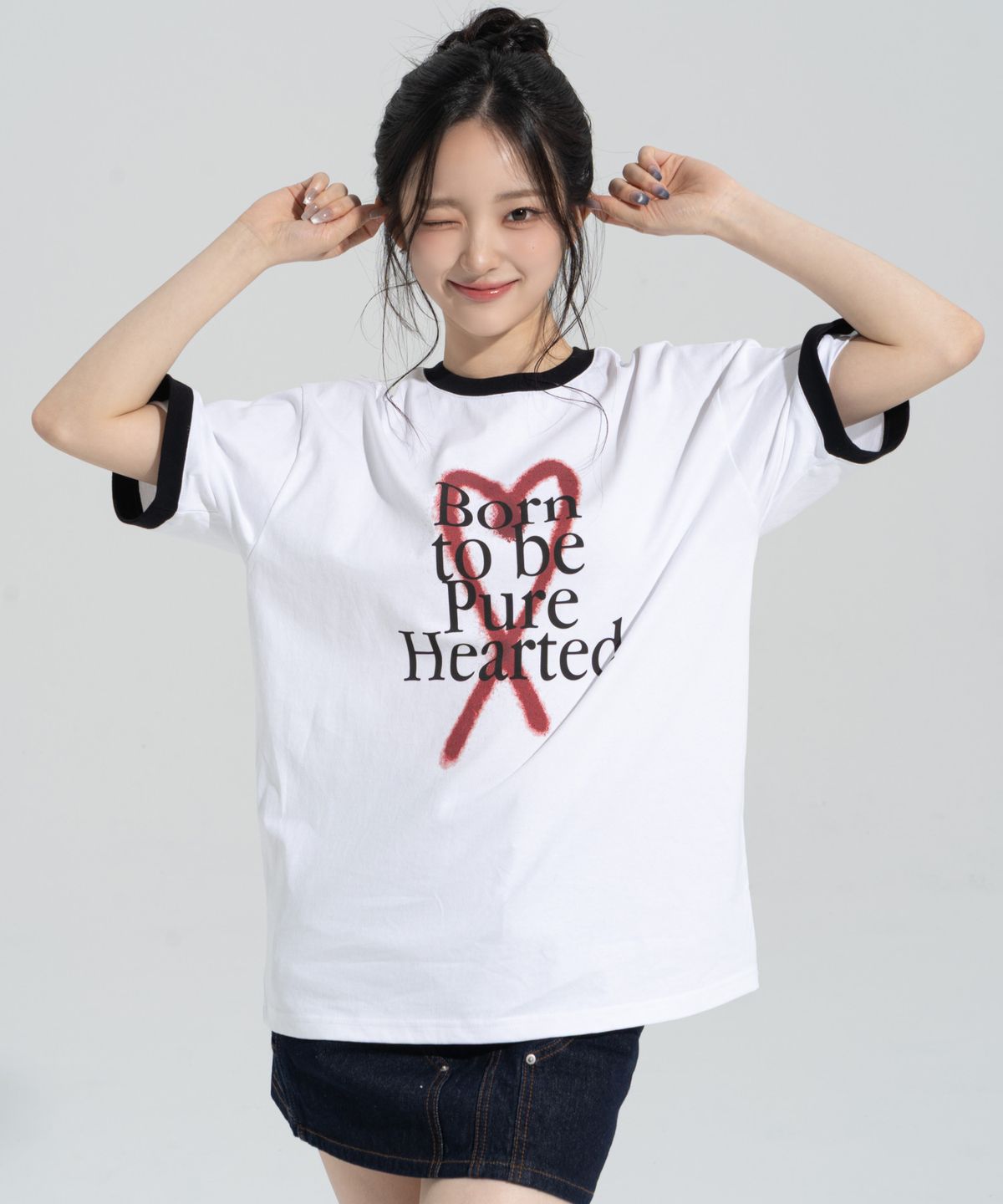 페이즈화이트(PHASEWHITE) [PHASE_4] PURE HEART RINGER SHORTSLEEVES _WHITE / 8802026-ST15