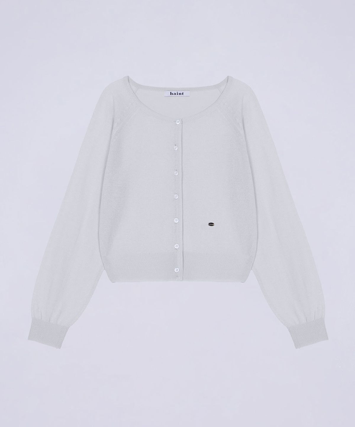 헤인트(HAINT) SOFT ROUND NECK BUTTON CARDIGAN 3COL_IVORY