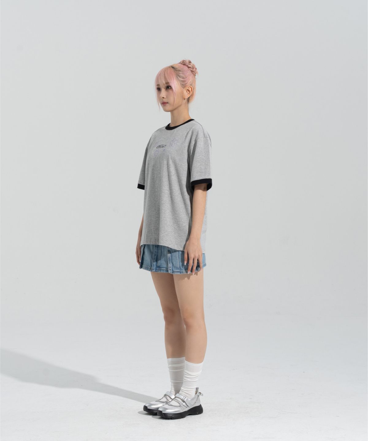 페이즈화이트(PHASEWHITE) [PHASE_4] BLOSSOM RINGER SHORTSLEEVES _MELANGE / 8802026-ST16