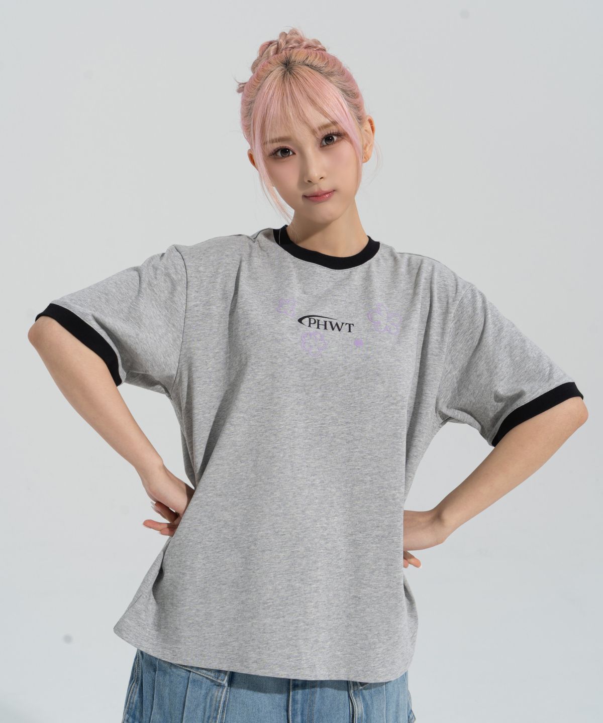 페이즈화이트(PHASEWHITE) [PHASE_4] BLOSSOM RINGER SHORTSLEEVES _MELANGE / 8802026-ST16