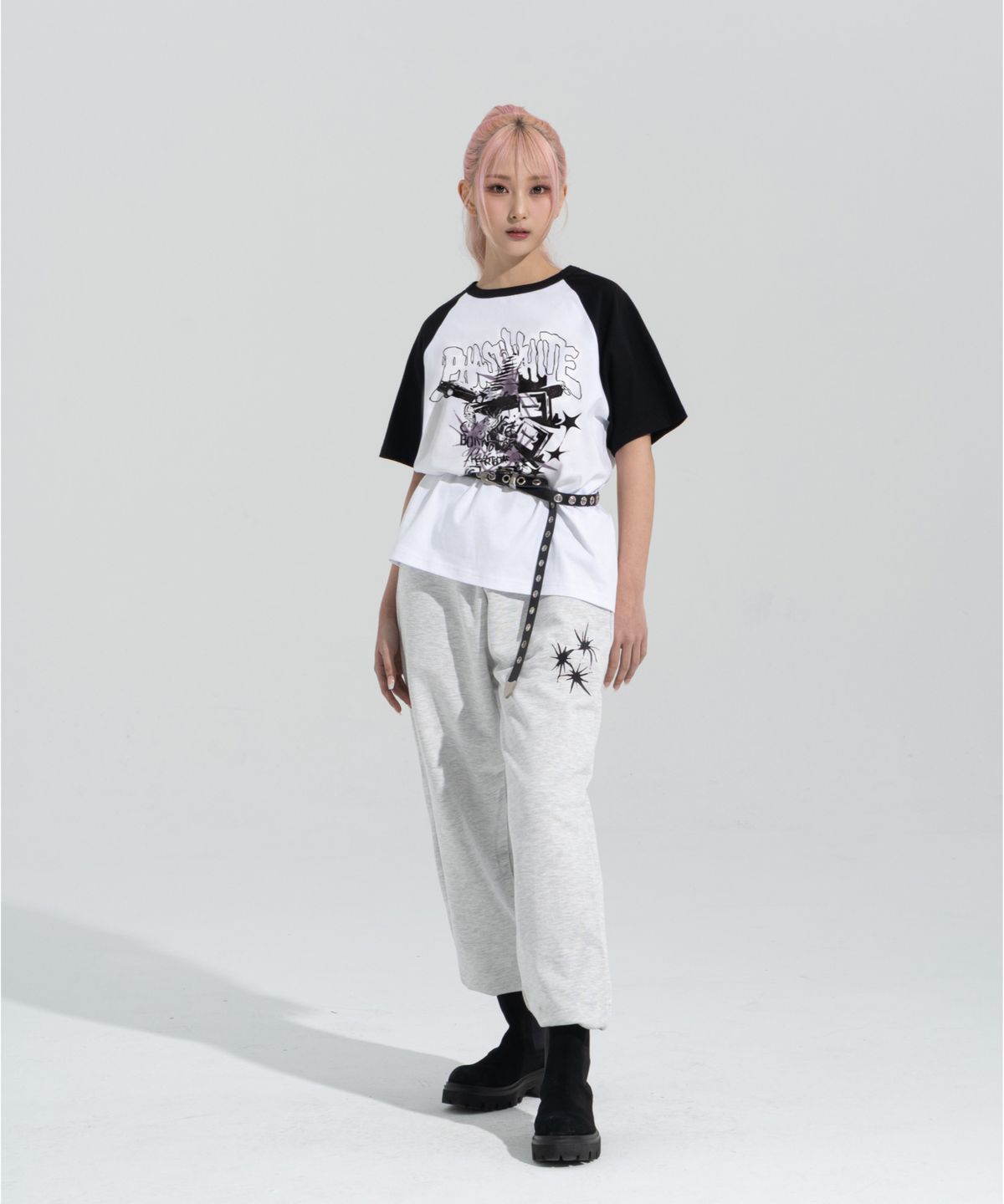 페이즈화이트(PHASEWHITE) [PHASE_4] CRASHED MEDIA RAGLAN SHORTSLEEVES _WHITE / 8802026-ST18
