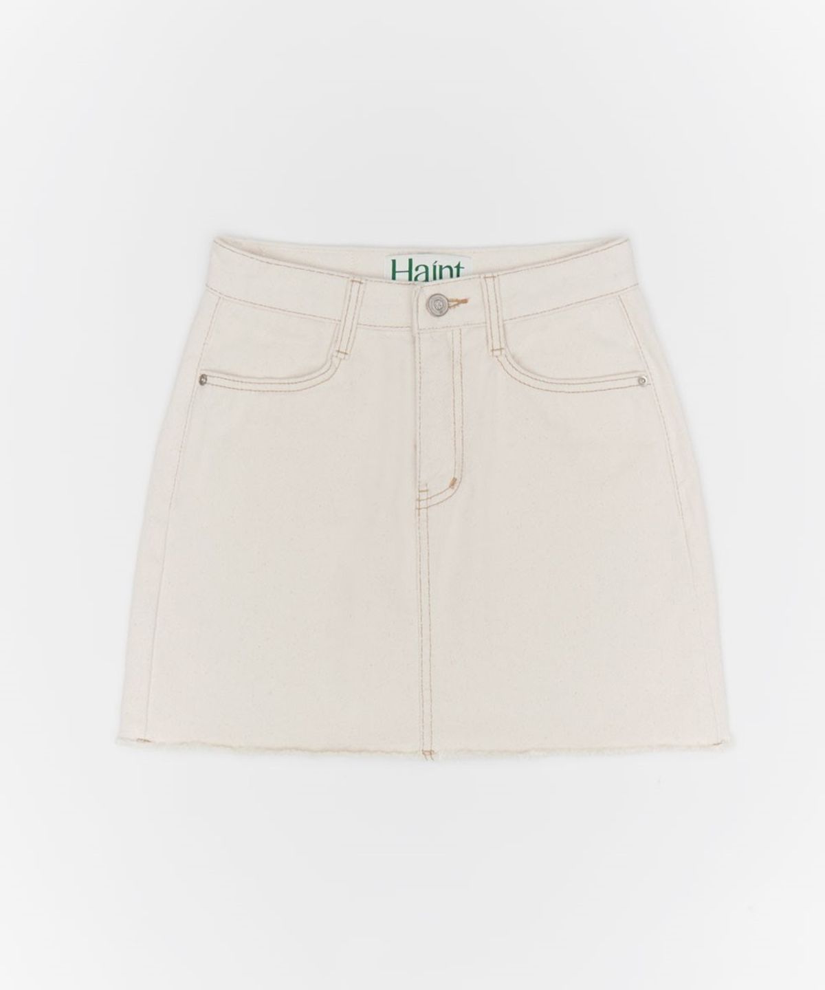 헤인트(HAINT) LONY NATURAL COTTON A LINE MINI SKIRT 2COL_OATMEAL
