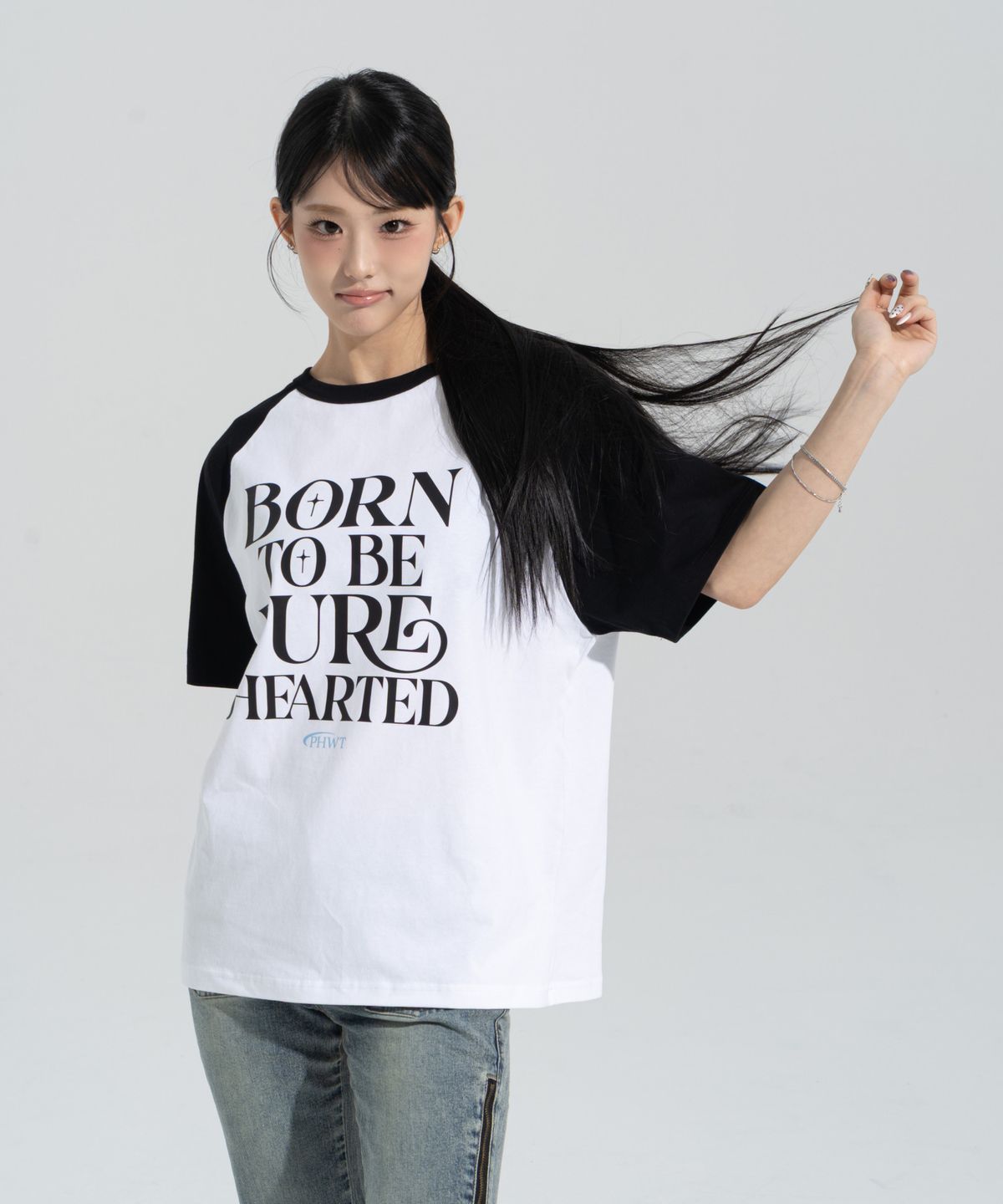 페이즈화이트(PHASEWHITE) [PHASE_4] PURE HEARTED RAGLAN SHORTSLEEVES _WHITE / 8802026-ST19