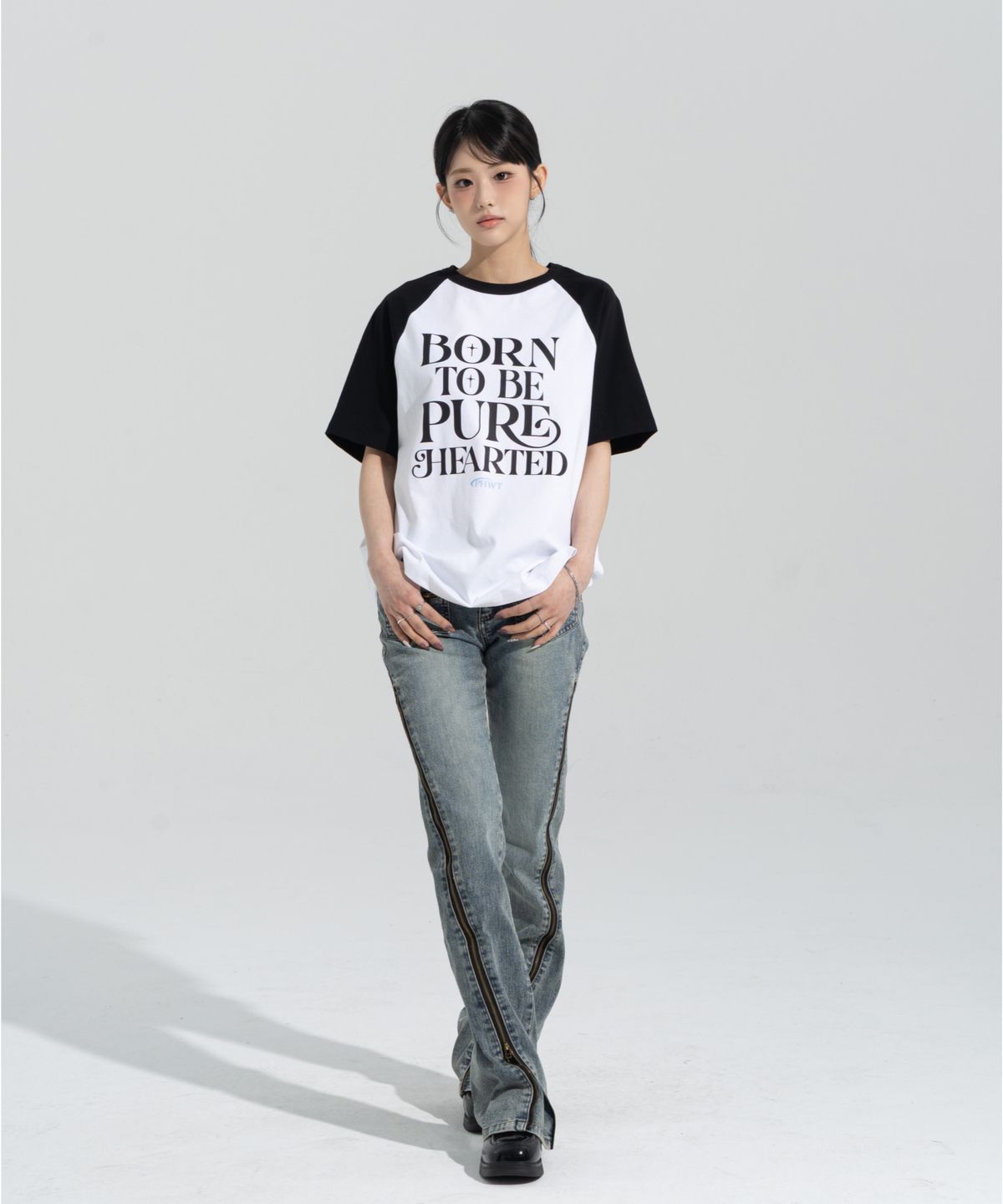 페이즈화이트(PHASEWHITE) [PHASE_4] PURE HEARTED RAGLAN SHORTSLEEVES _WHITE / 8802026-ST19