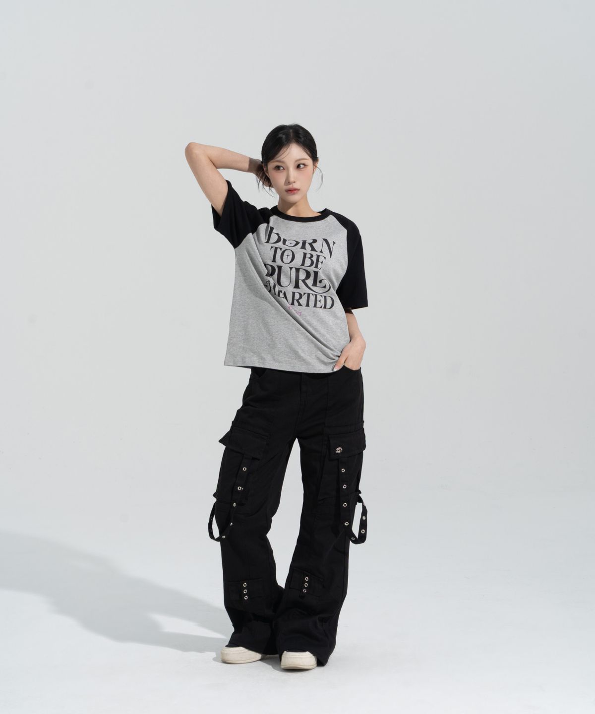페이즈화이트(PHASEWHITE) [PHASE_4] PURE HEARTED RAGLAN SHORTSLEEVES _MELANGE / 8802026-ST19
