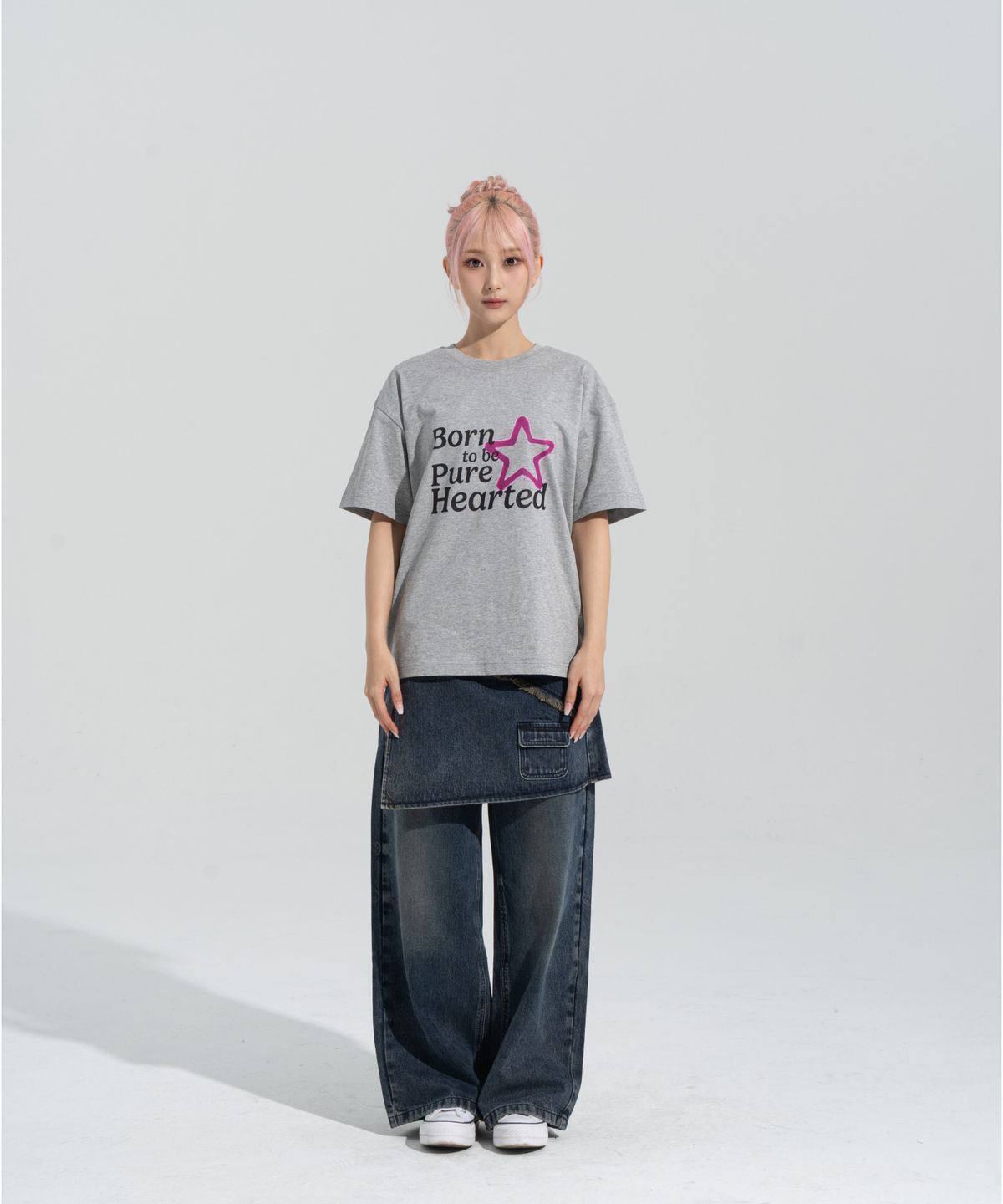 페이즈화이트(PHASEWHITE) [PHASE_4] PURE STAR SHORTSLEEVES _MELANGE / 8802026-ST24