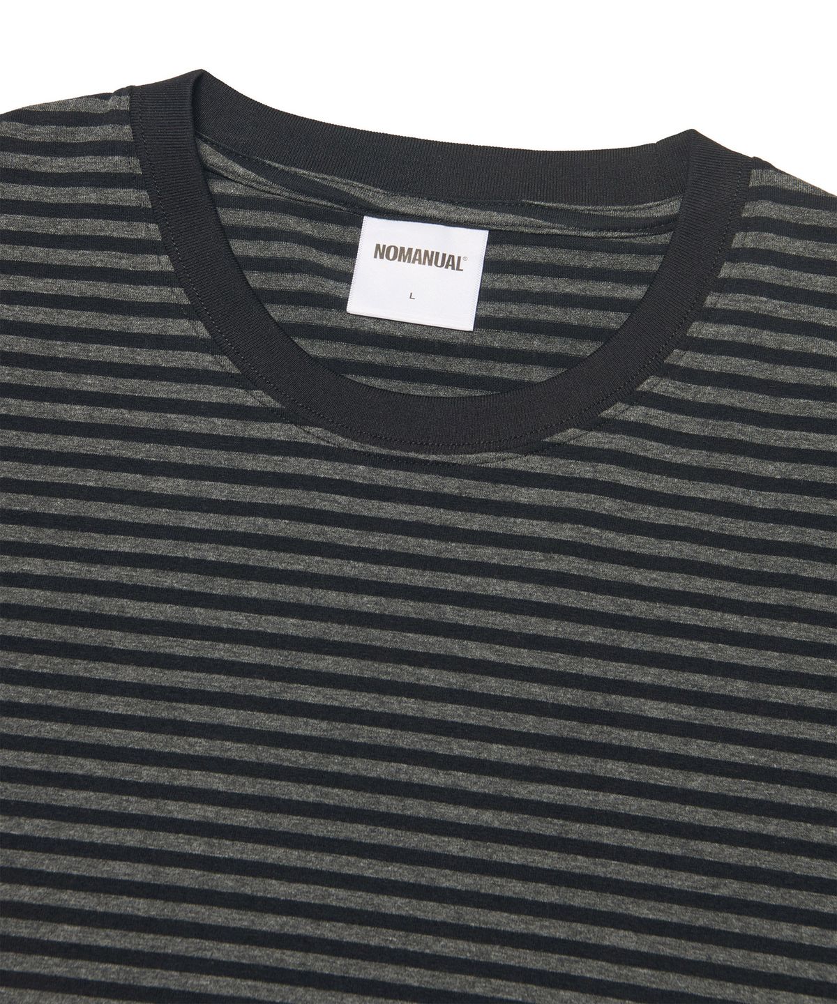 노매뉴얼(NOMANUAL) NM CROP BORDER T-SHIRT - BLACK