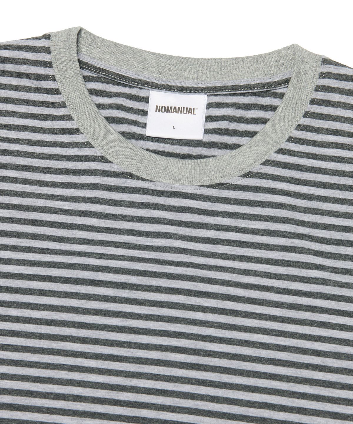 노매뉴얼(NOMANUAL) NM CROP BORDER T-SHIRT - GRAY