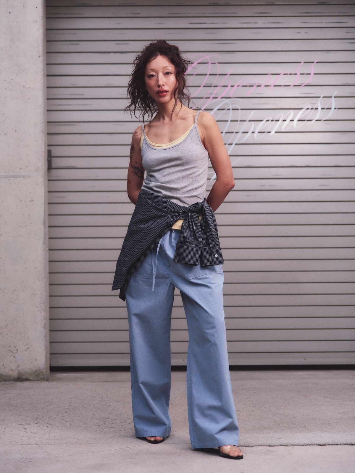 오프니스(OPENESS) Cotton Work Pants - Sky Blue