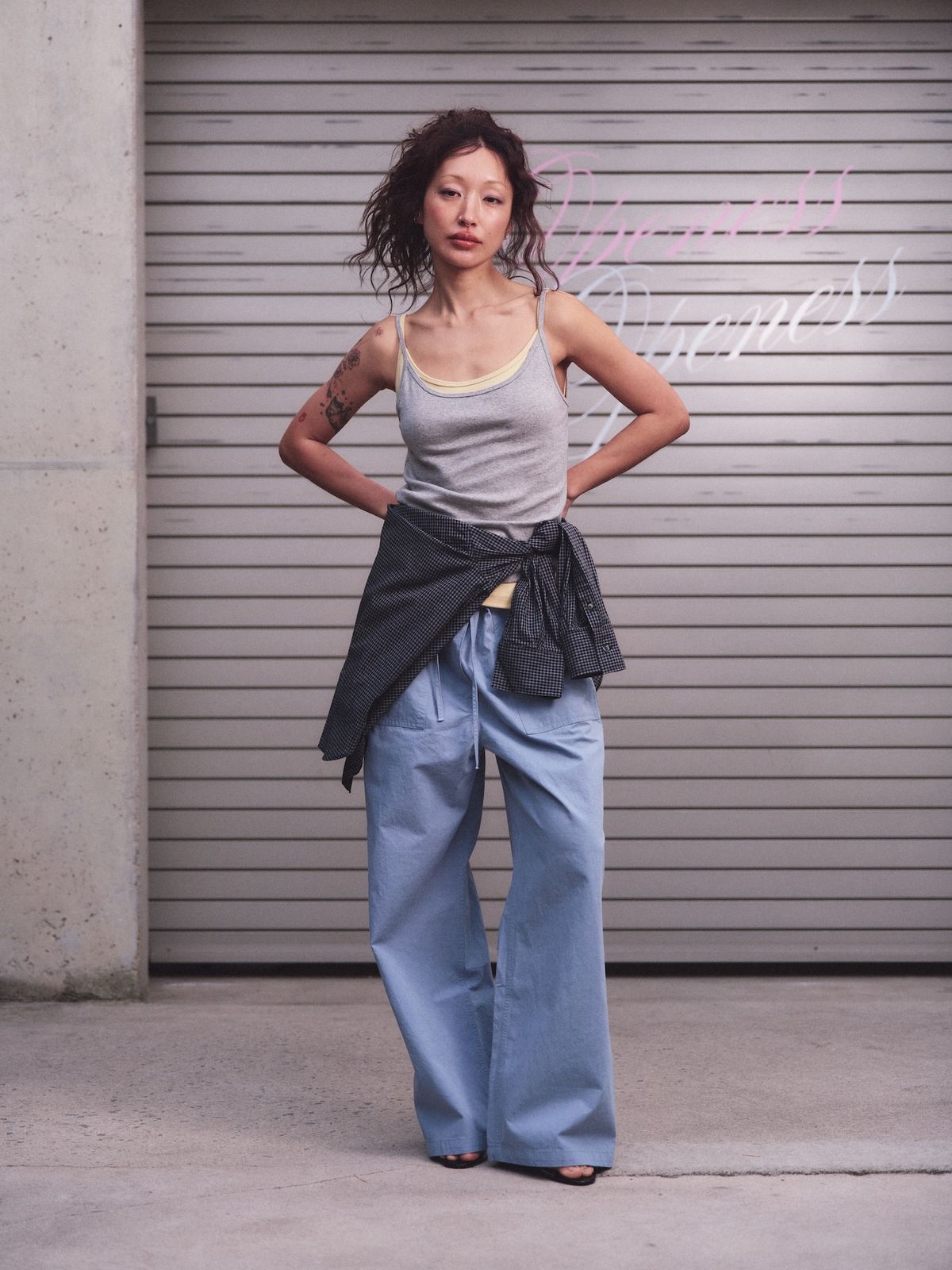 오프니스(OPENESS) Cotton Work Pants - Sky Blue