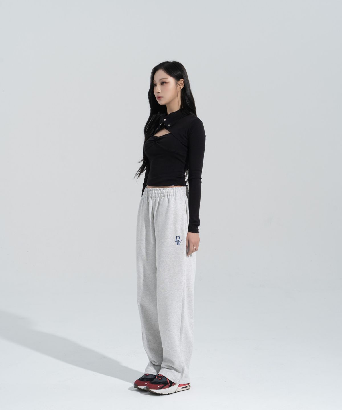 페이즈화이트(PHASEWHITE) [PHASE_4]  PW LOGO STRAIGHT SWEATPANTS _LIGHT MELANGE / 8802026-LP03
