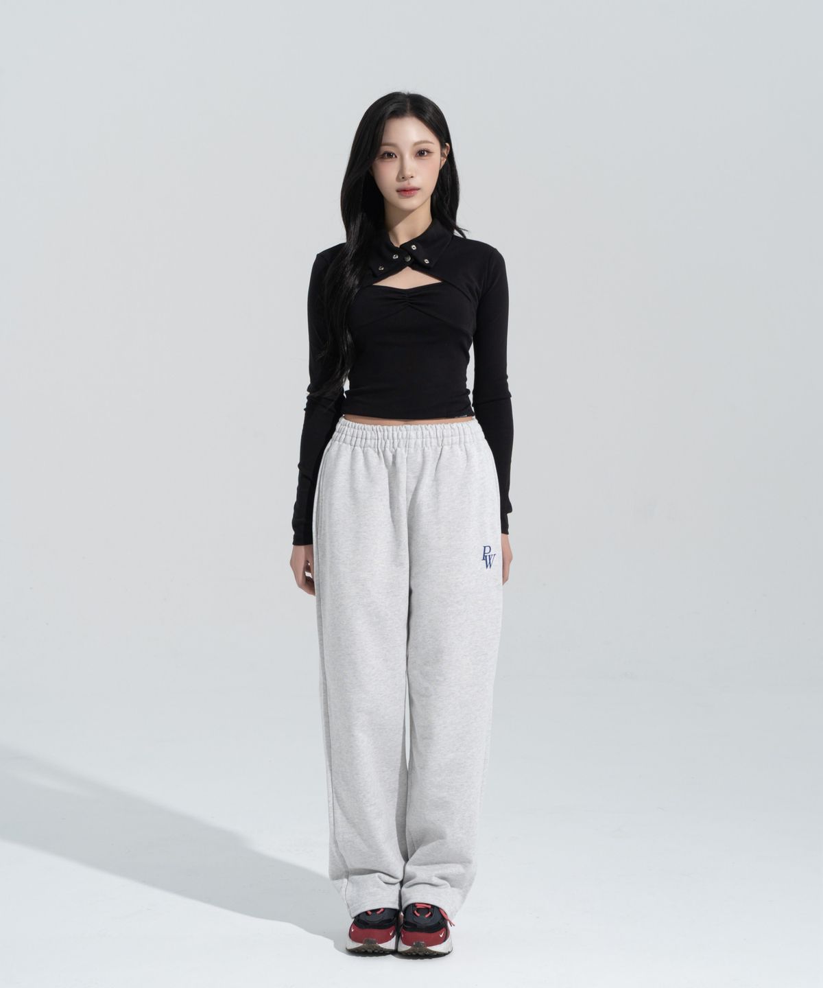 페이즈화이트(PHASEWHITE) [PHASE_4]  PW LOGO STRAIGHT SWEATPANTS _LIGHT MELANGE / 8802026-LP03