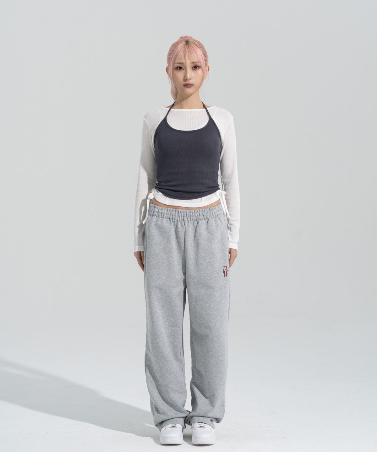 페이즈화이트(PHASEWHITE) [PHASE_4]  PW LOGO STRAIGHT SWEATPANTS _MELANGE / 8802026-LP03