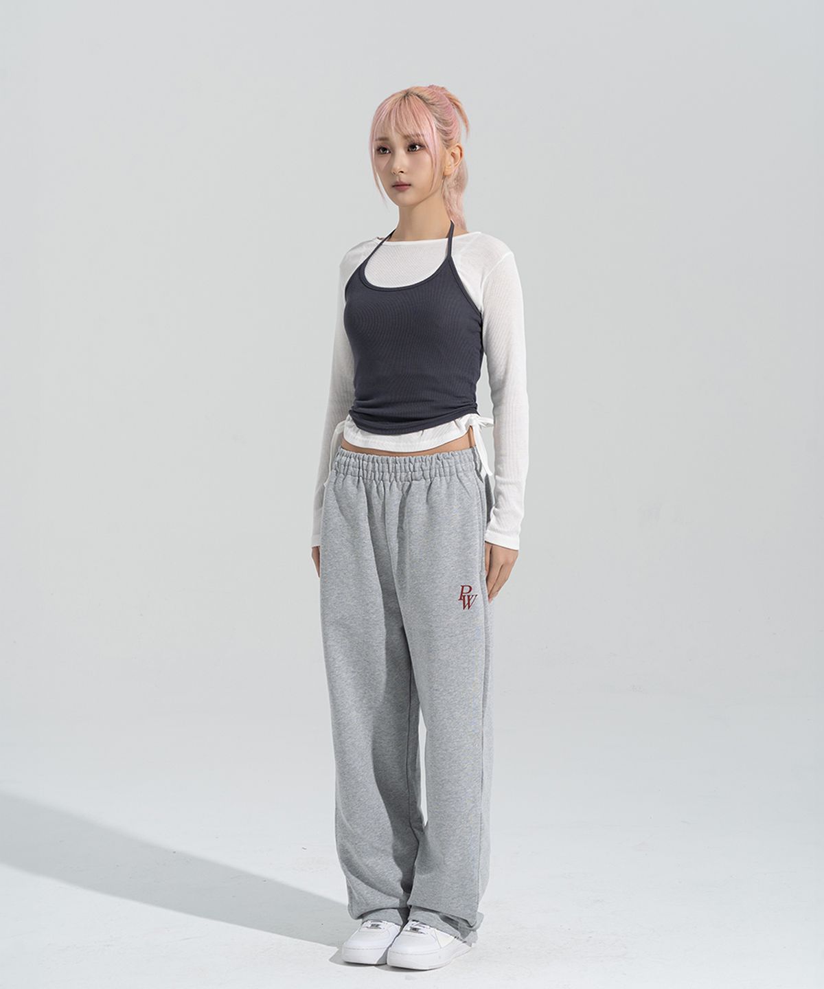 페이즈화이트(PHASEWHITE) [PHASE_4]  PW LOGO STRAIGHT SWEATPANTS _MELANGE / 8802026-LP03