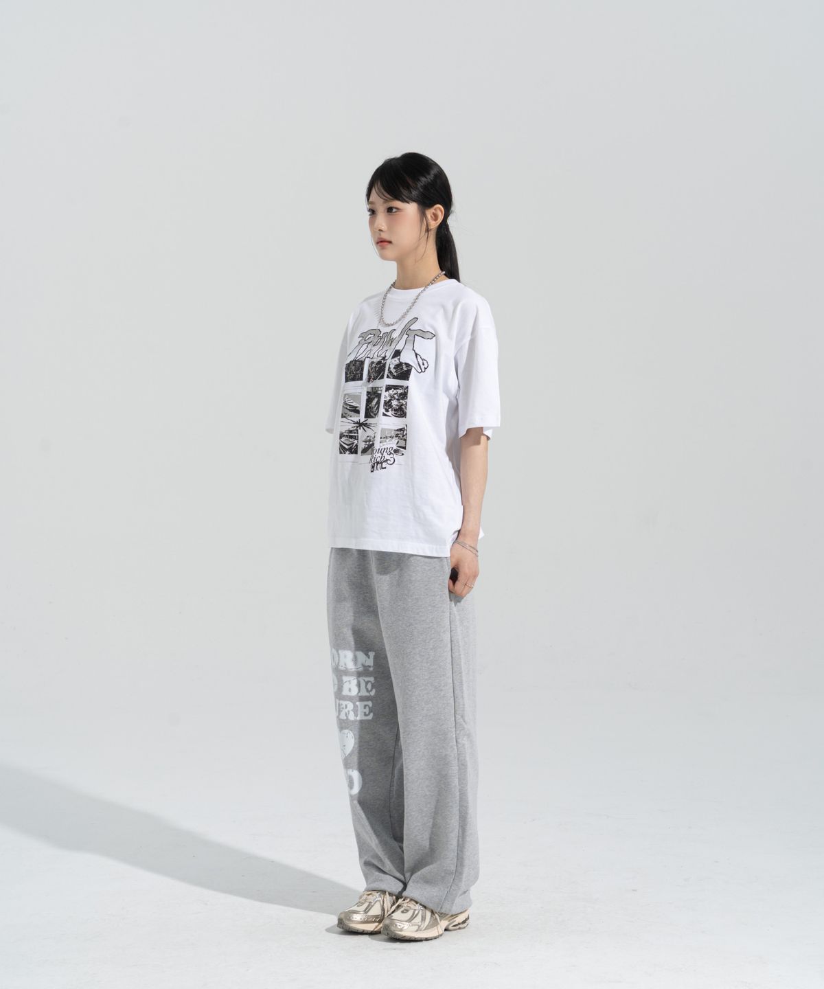 페이즈화이트(PHASEWHITE) [PHASE_4] GRUNGE HEART JOGGER SWEATPANTS _MELANGE / 8802026-LP02