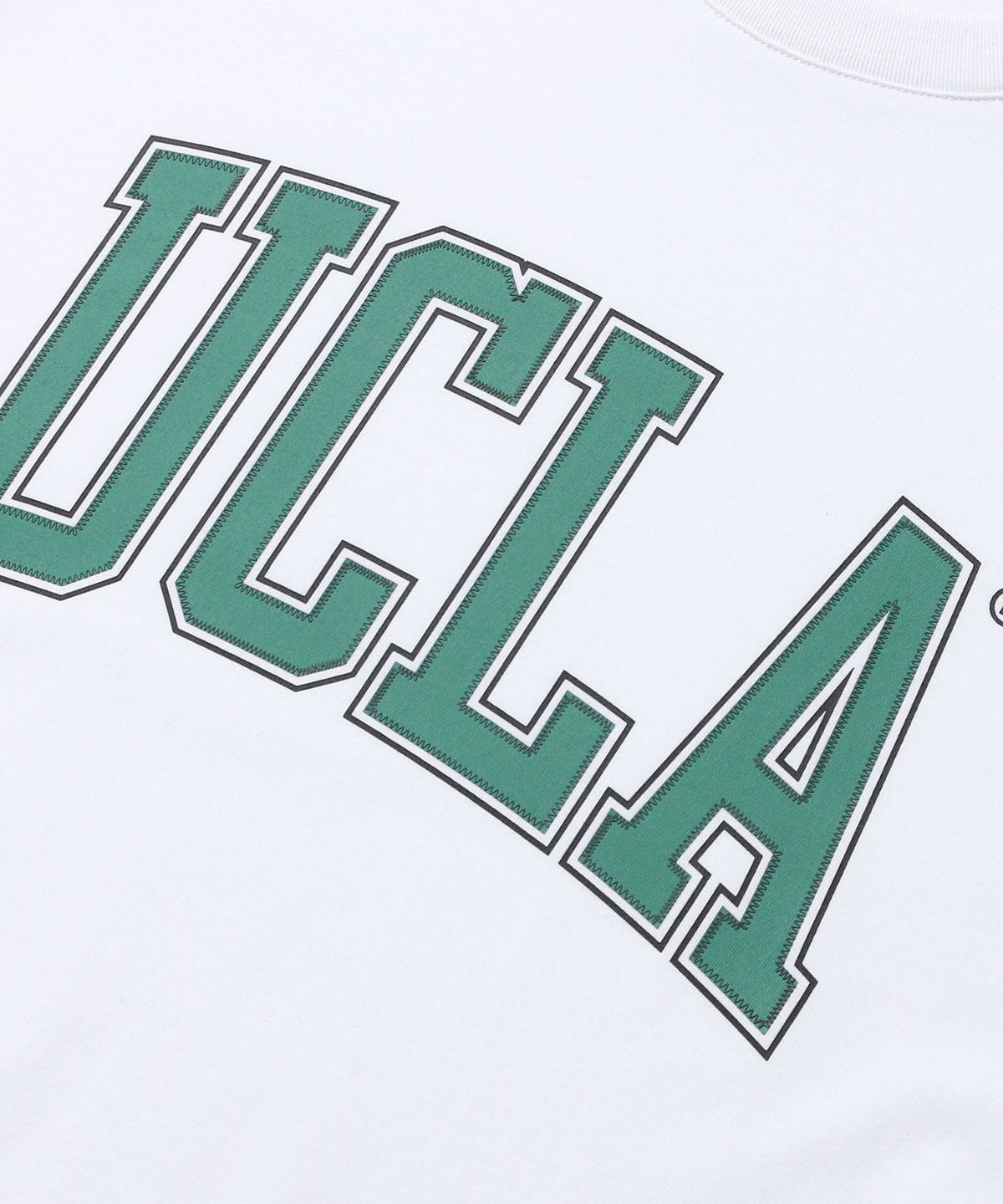 유씨엘에이(UCLA) 남녀공용 UCLA 더블 라인 아치 로고 티셔츠[WHITE](UC6STA1)
