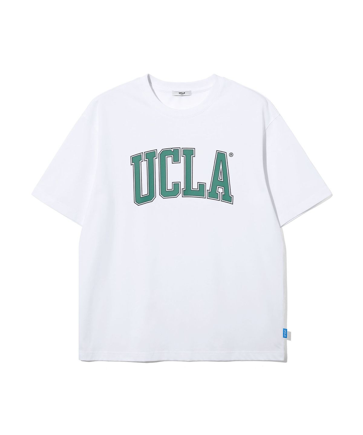 유씨엘에이(UCLA) 남녀공용 UCLA 더블 라인 아치 로고 티셔츠[WHITE](UC6STA1)