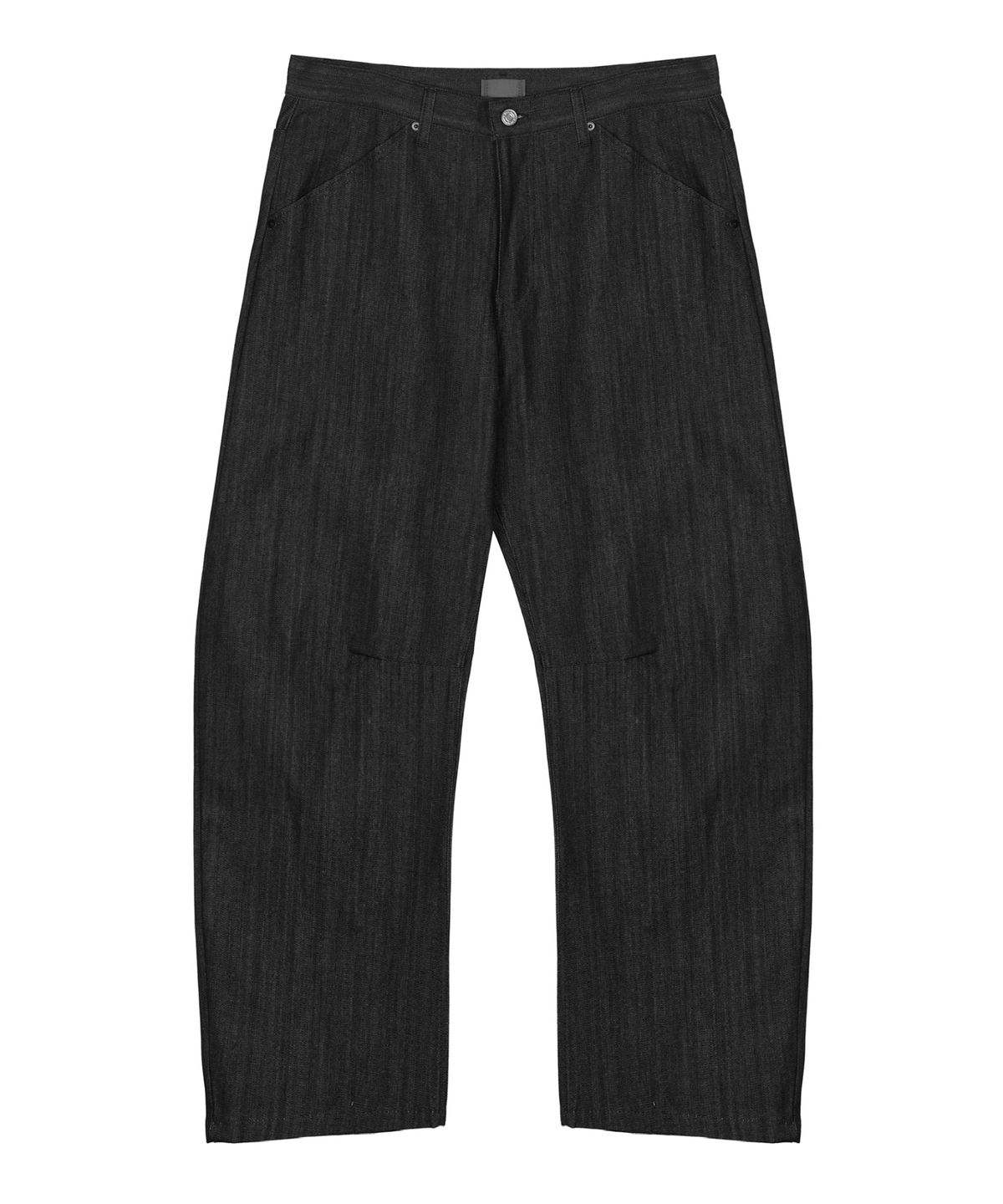 닉앤니콜(NICK&NICOLE) CURVED WIDE COTTON DENIM PANTS_BLACK