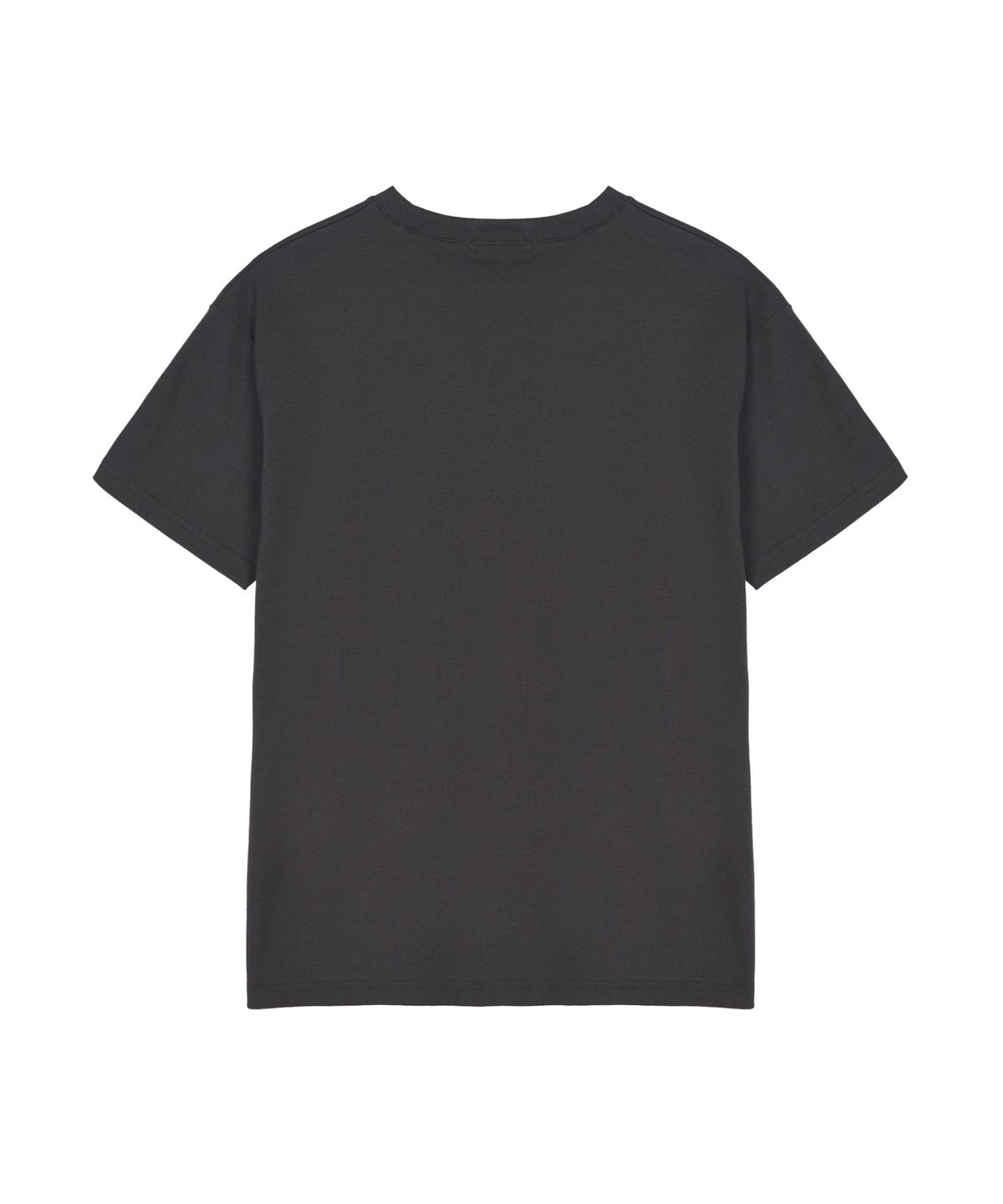 닉앤니콜(NICK&NICOLE) NICOLE LETTERING RIBBED SLIM T-SHIRT_CHARCOAL