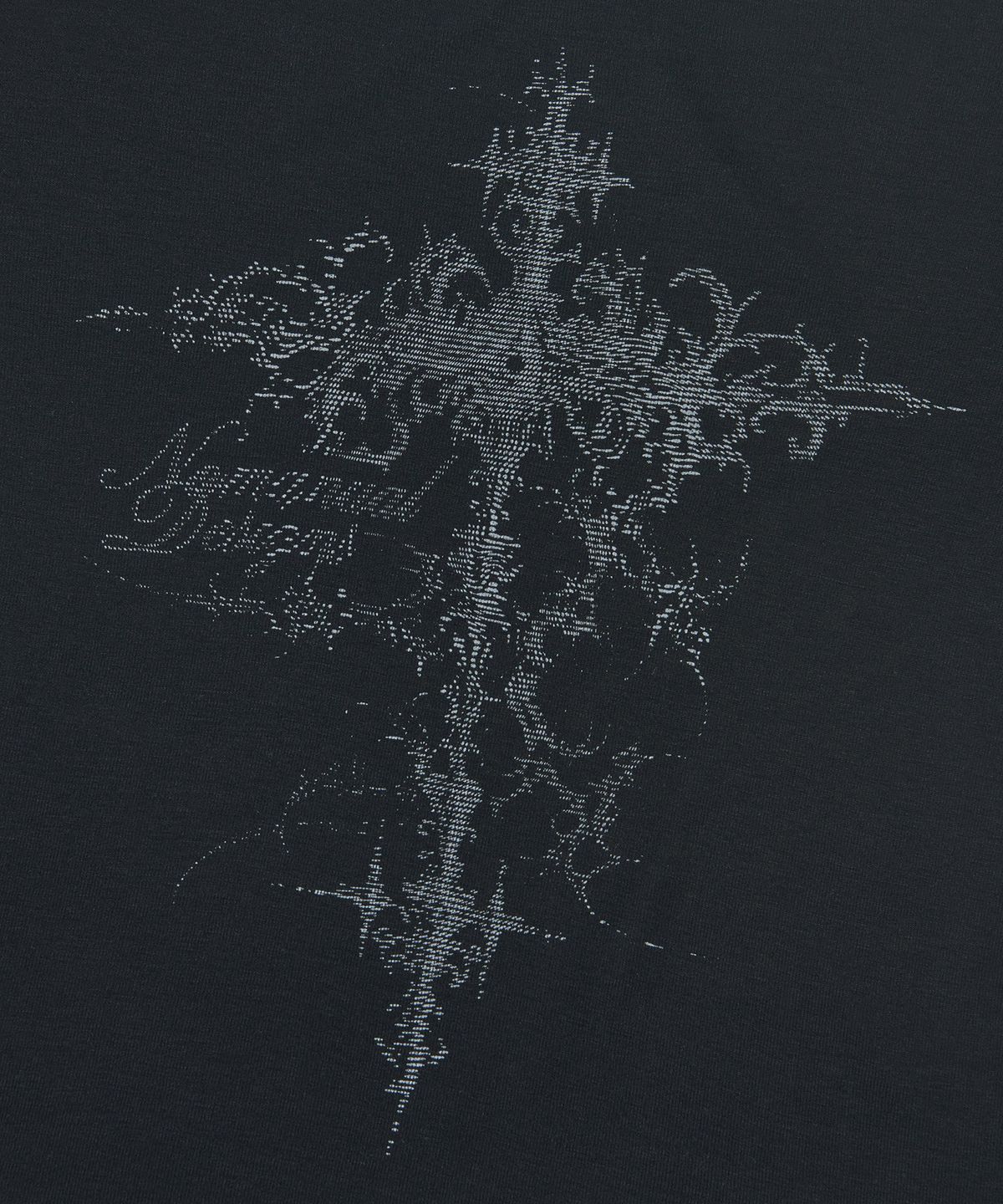 노매뉴얼(NOMANUAL) CROSS SHEER LONG SLEEVE TEE - BLACK
