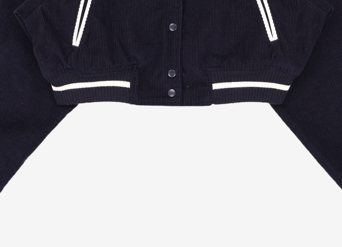 레더리(LEATHERY) 코듀로이 바시티 테디 자켓 [NAVY] FREE