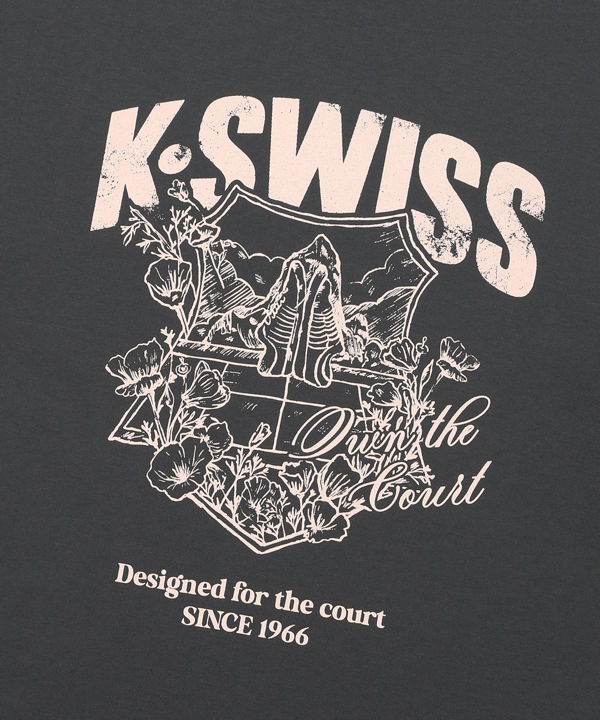 케이스위스(K-SWISS) 60th 쉴드 플라워 그래픽 티_1KSTSMV906GY