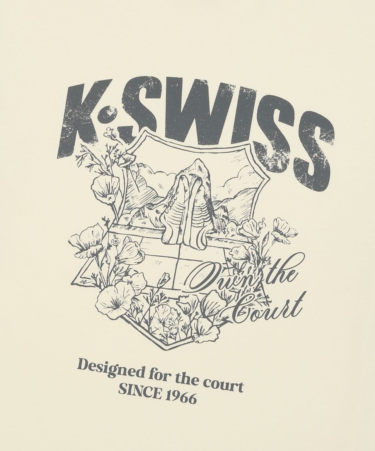 케이스위스(K-SWISS) 60th 쉴드 플라워 그래픽 티_1KSTSMV906IV