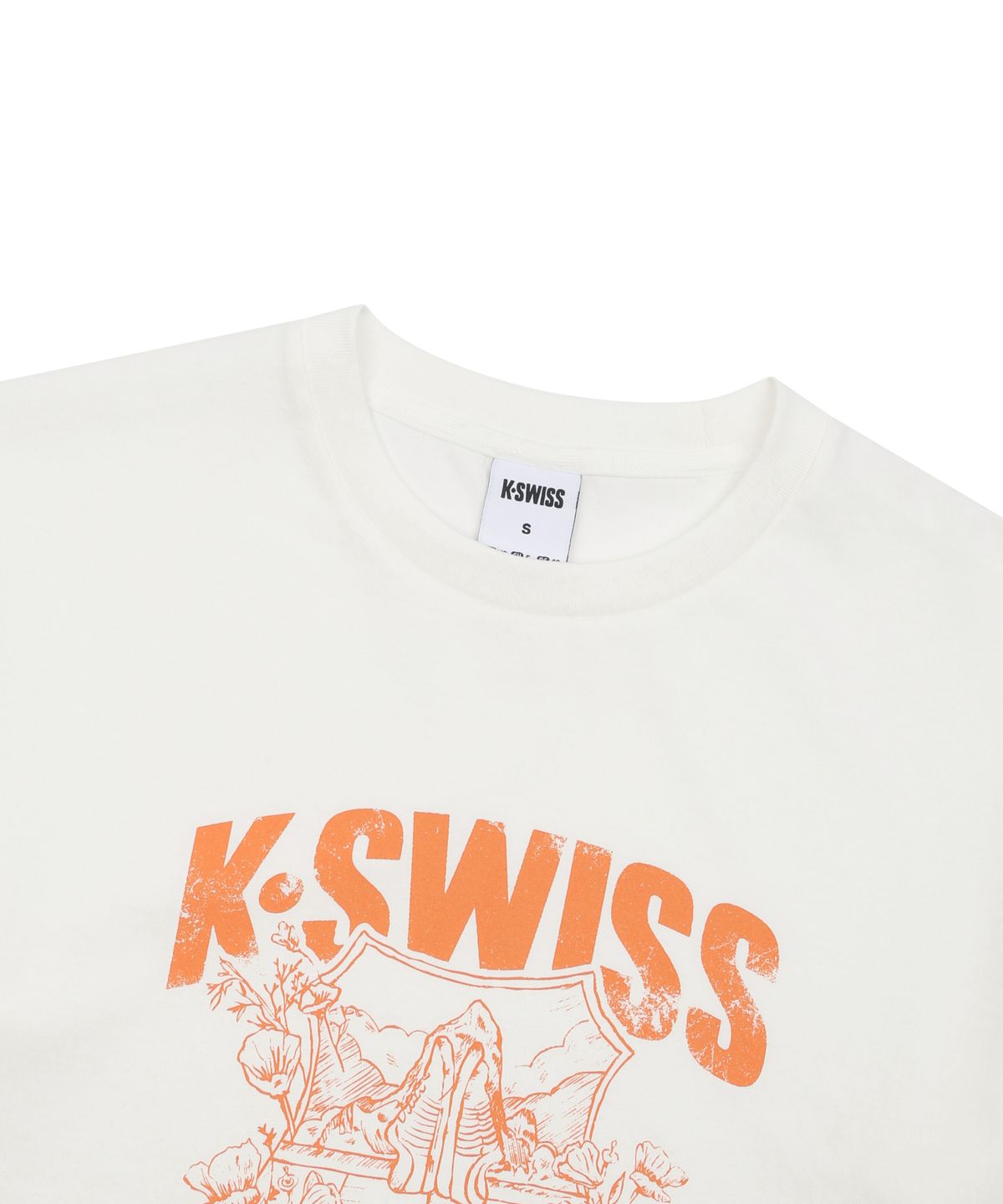 케이스위스(K-SWISS) 60th 쉴드 플라워 그래픽 티_1KSTSMV906WH