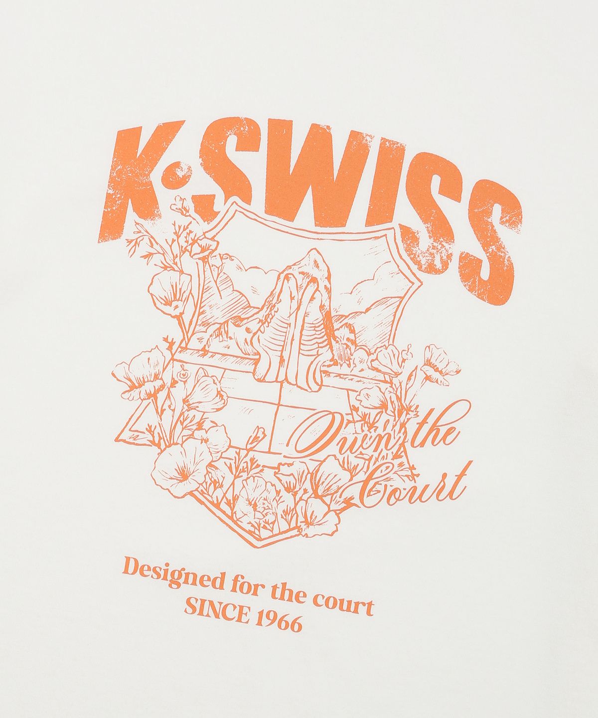 케이스위스(K-SWISS) 60th 쉴드 플라워 그래픽 티_1KSTSMV906WH