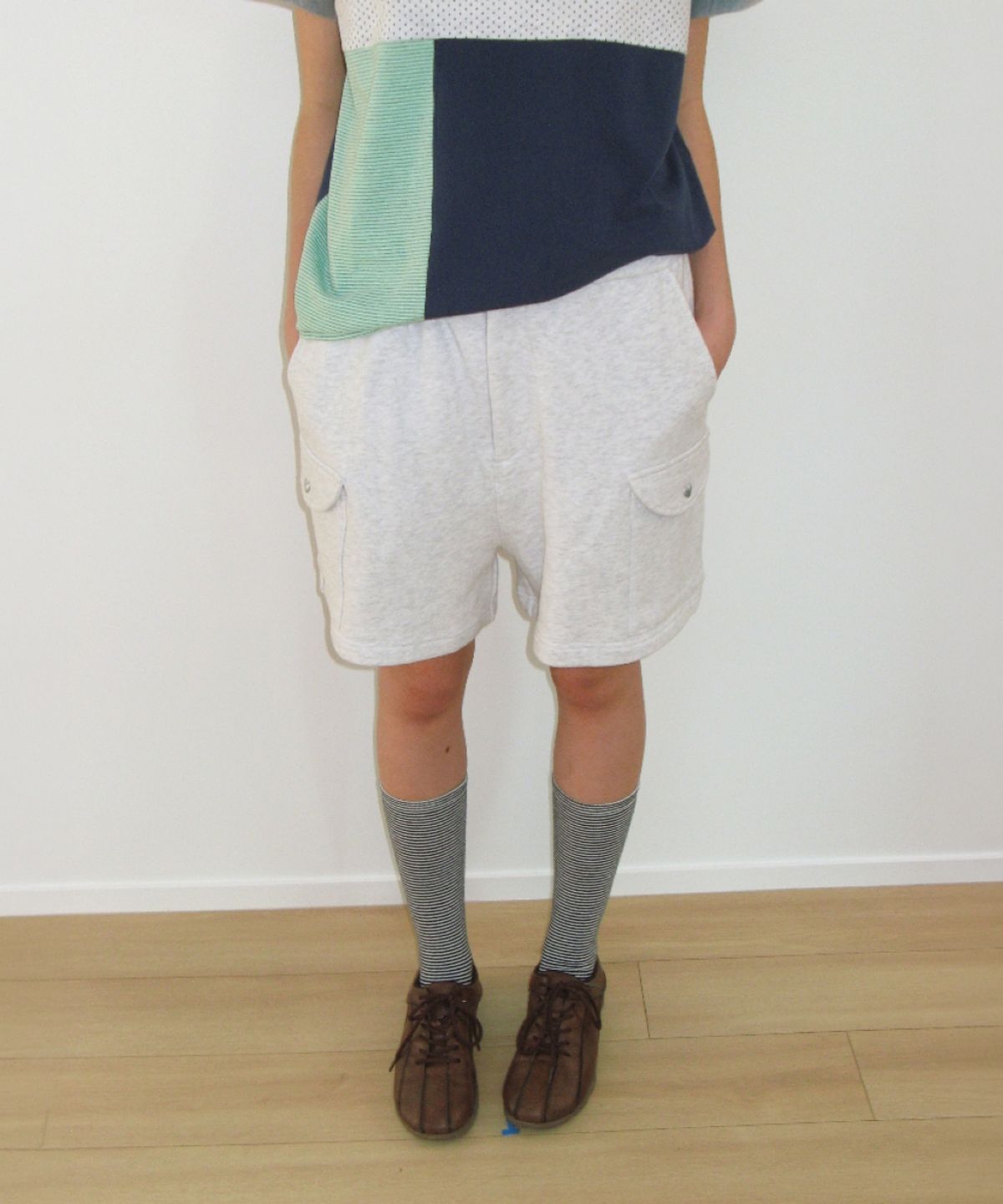 론론(RONRON) MIX FABRIC RAGLAN T SHIRT MINT