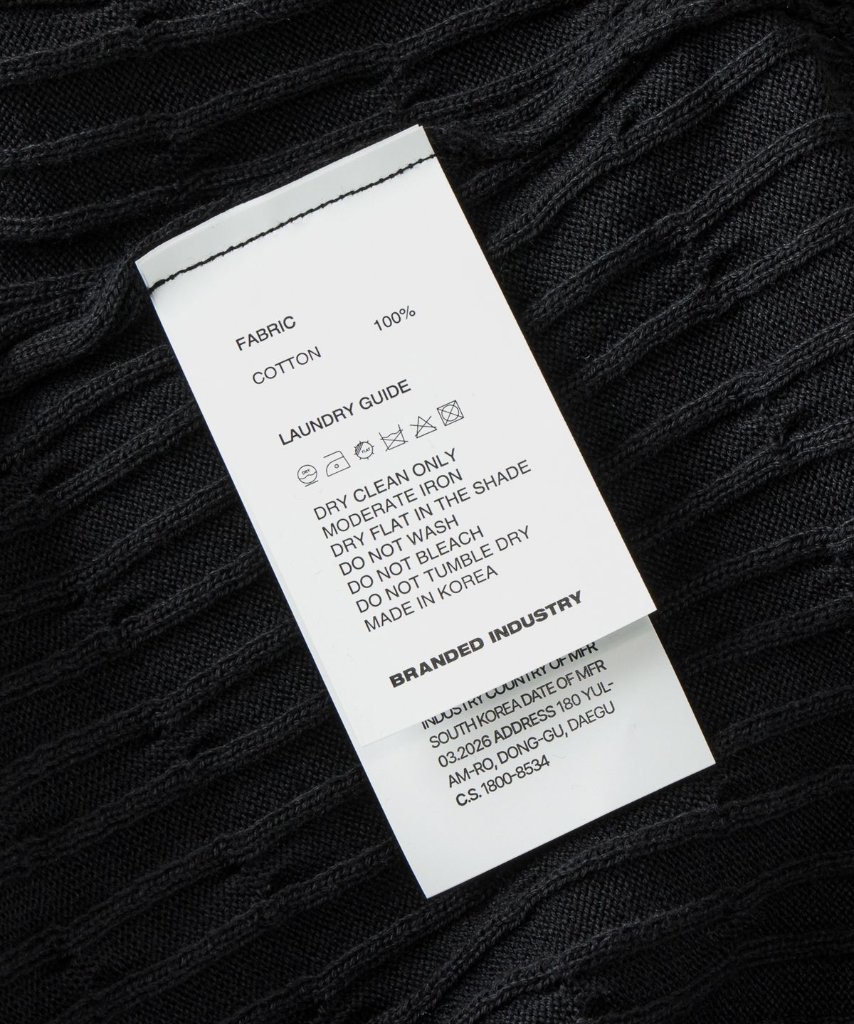 브랜디드(BRANDED) CABANA CABLE HENLEY NECK HALF KNIT [BLACK]