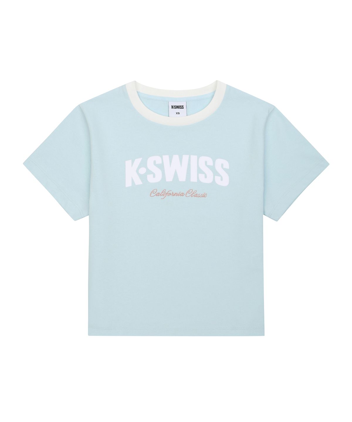 케이스위스(K-SWISS) 여성 60th 로고 크롭 티_1KSTSMV509LB
