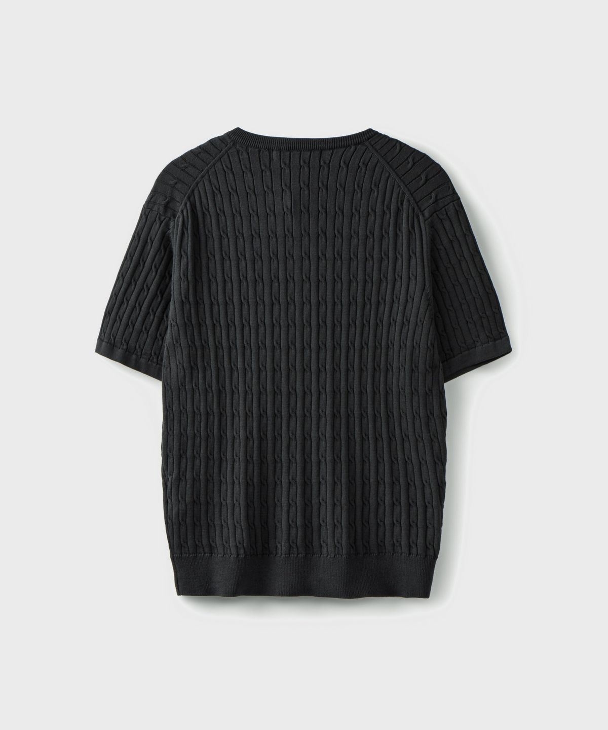 브랜디드(BRANDED) CABANA CABLE HENLEY NECK HALF KNIT [GRAPHITE]