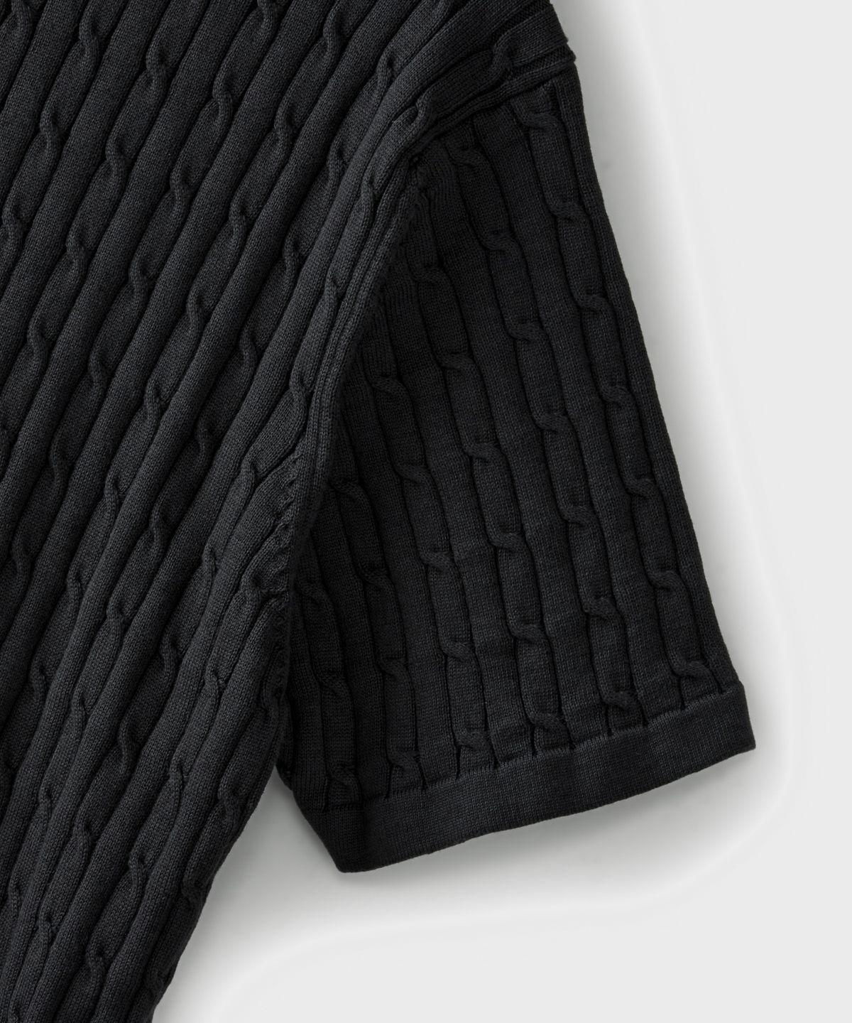 브랜디드(BRANDED) CABANA CABLE HENLEY NECK HALF KNIT [GRAPHITE]