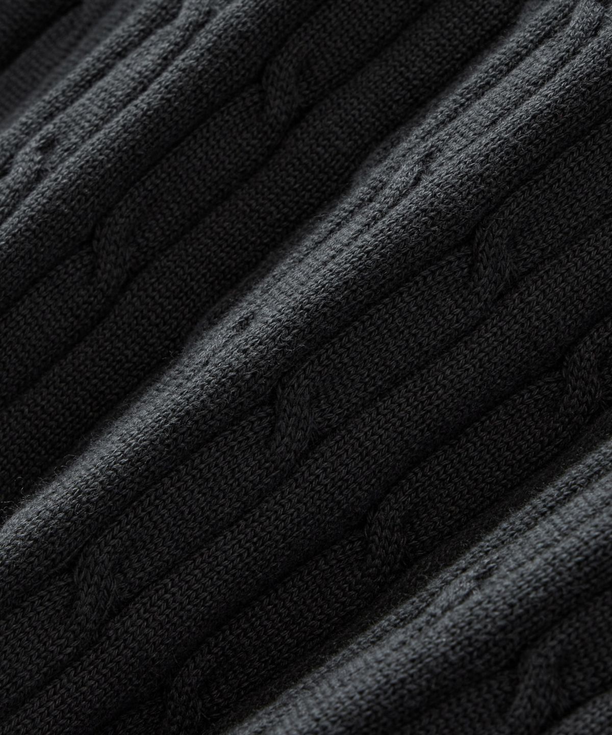 브랜디드(BRANDED) CABANA CABLE HENLEY NECK HALF KNIT [GRAPHITE]