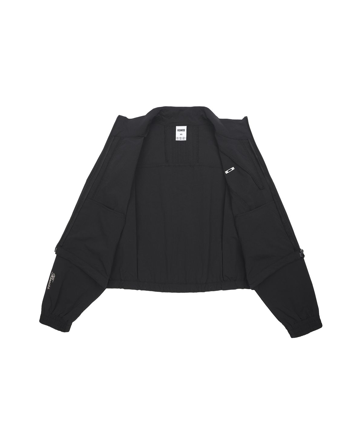 케이스위스(K-SWISS) 여성 K 크롭 윈드 재킷_1KSJKMV506BK