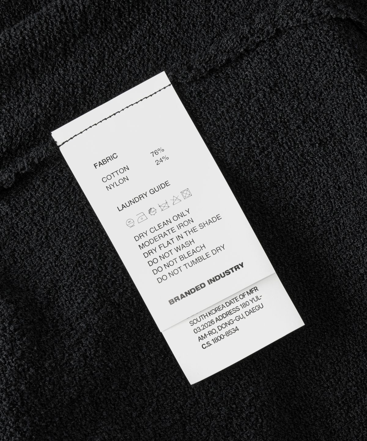브랜디드(BRANDED) TERRY BOUCLE V-NECK HALF KNIT [BLACK]