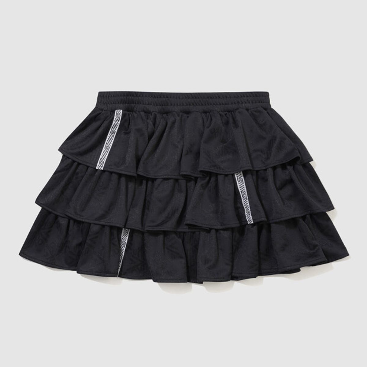 엄브로(UMBRO) HBL 우먼스 자카드 티어드 스커트 블랙 UR222CSK51