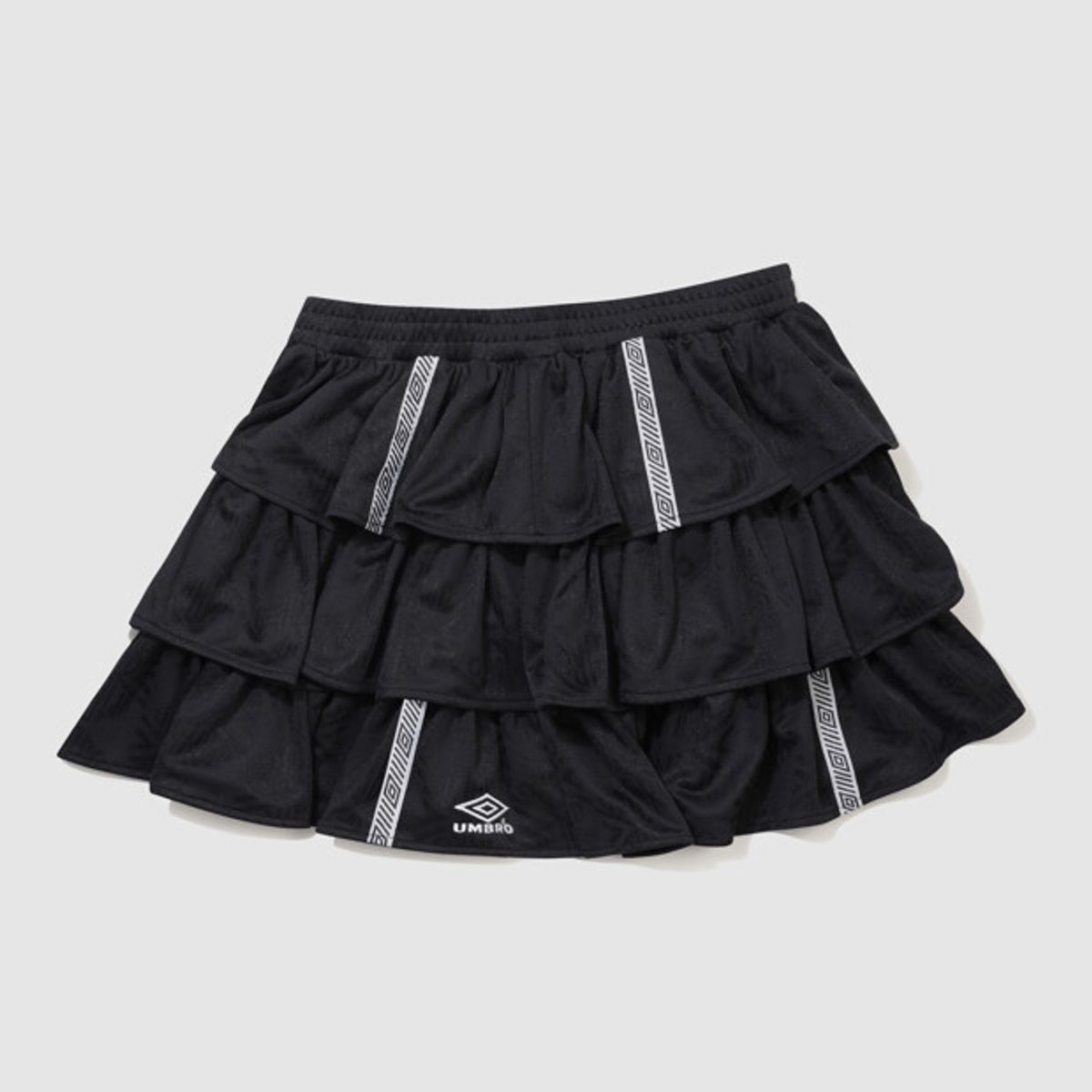 엄브로(UMBRO) HBL 우먼스 자카드 티어드 스커트 블랙 UR222CSK51
