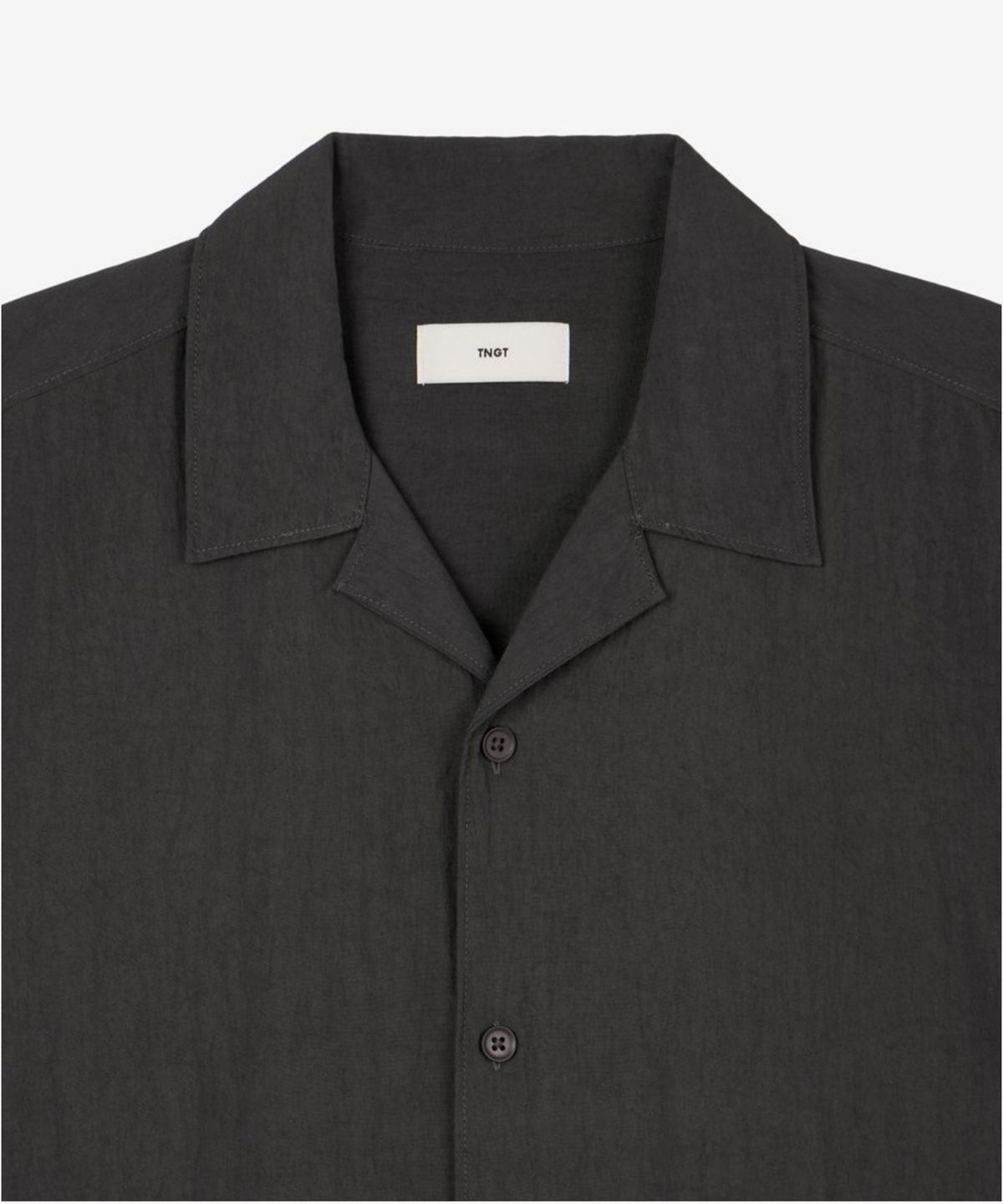 티엔지티(TNGT) Wrinkled Open Collar Shirt (Greyish Khaki) TNSH6E200K2