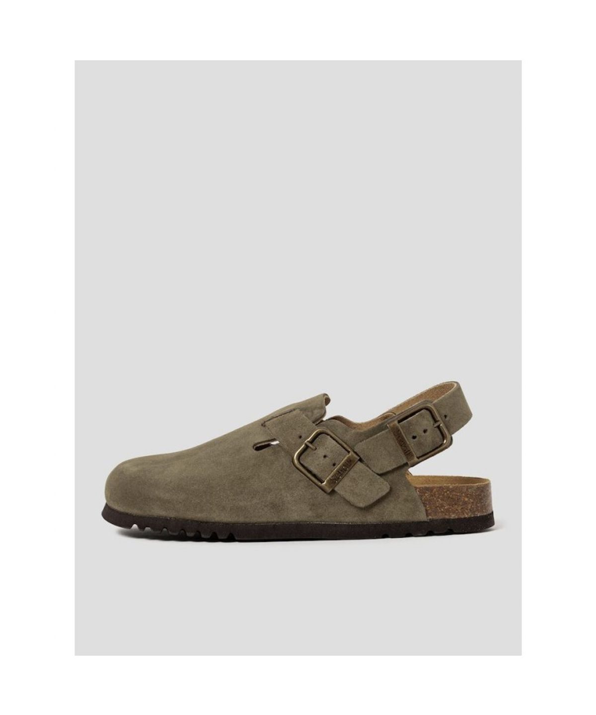 숄(SCHOLL) (MEN) 백스트랩 스웨이드 코르크 크로그  카키 (HH64K1C80H)